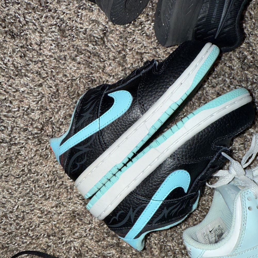 Black and Teal Sneakers